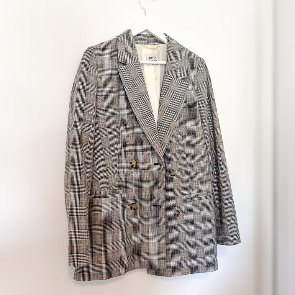 Little Moon Oversized Caluna Blazer Trendy Plaid Jacket